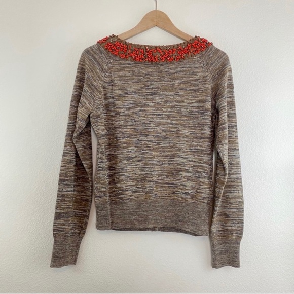 Anthropologie Moth Jewelers Choice Heather Brown Spice Cardigan Women’s Sz Small - Picture 6 of 12